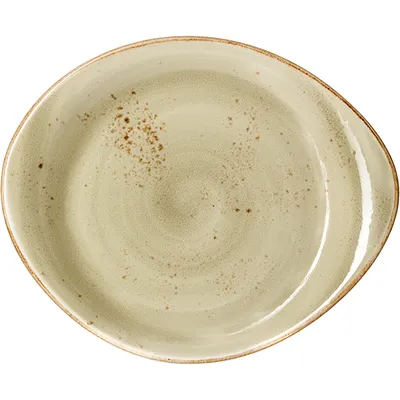 Тарелка «Крафт Грин» мелкая фарфор D=255,H=20,L=255,B=205мм зелен., Цвет: Зеленый, Длина (мм): 255