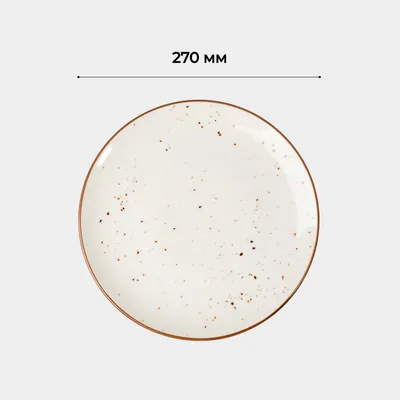 Тарелка «Париж» фарфор D=27см белый,коричнев., Диаметр (мм): 270, изображение 3