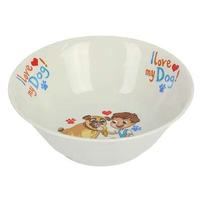 Салатник «Мой любимый пес» детский фарфор 360мл белый