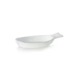 Блюдо сервировочное стекло ,H=47,L=260,B=140мм белый, изображение 4