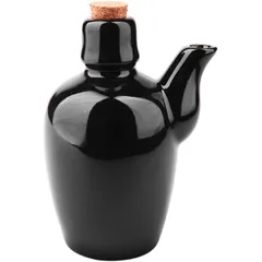 Sauce boat ceramics,natural cork 200ml ,H=115,L=80mm black,st. tree