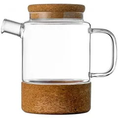Teapot “Kronos”  boros glass, natural cork  0.66 l  D=95, H=148, B=165mm  clear, light tree