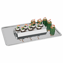 Tray 2 tiers. triple layout stainless steel ,H=36,L=530,B=325mm metal.