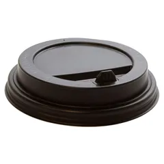 Крышка для стакана одноразовая с клапаном[100шт] пластик D=9,H=2см черный,матовый