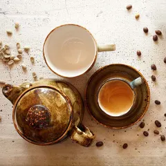 Чайник заварочный «Крафт Грин» фарфор 425мл D=75,H=114,L=170мм коричнев., изображение 3