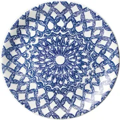 Plate "Ink" pie porcelain D=15,H=2cm blue,white