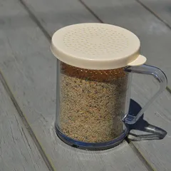 Емкость для специй с отверстиями поликарбонат 300мл D=80,H=95мм прозр.,бежев., изображение 2