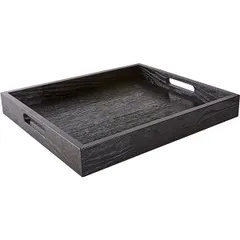 Serving tray oak ,H=5,L=35,B=35cm black