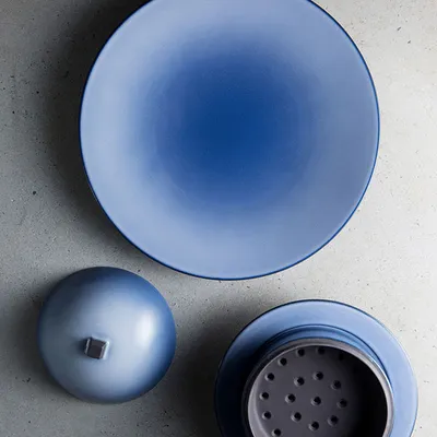 Тарелка «Экинокс» мелкая керамика D=31см синий, изображение 5