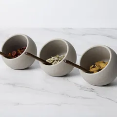 Набор емкостей фуршетных «Мун» с ложками[3шт] пластик,дерево 50мл D=80,H=75мм серый,коричнев., изображение 4