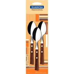 Ложка чайная «Традиционал» с деревянной ручкой набор[3шт] сталь,дерево ,L=150/42,B=2мм тем.корич.,ме, изображение 2