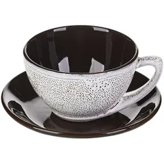 Tea pair “Tiramisu” ceramics 250ml D=15cm white,black