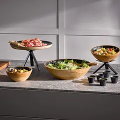 Салатник «Манго» дерево 0,8л D=200,H=75мм черный,коричнев., изображение 4