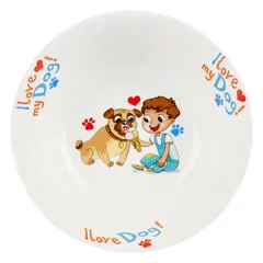 Салатник «Мой любимый пес» детский фарфор 360мл белый