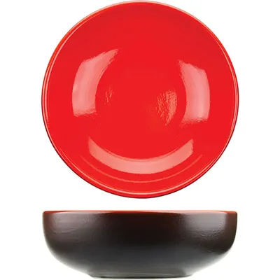 Салатник «Кармин» керамика 1л D=185,H=65мм красный,черный, изображение 2