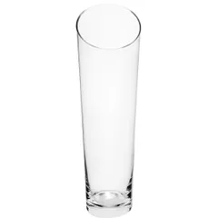 Ваза для цветов косой срез стекло D=12,H=40см прозр., изображение 2