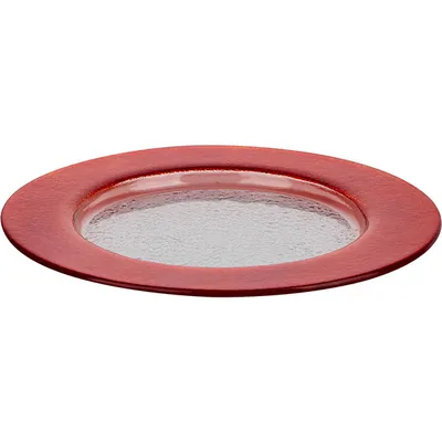 Блюдо сервировочное «Бэнд» стекло D=320,H=15мм прозр.,красный, изображение 2
