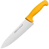 Нож поварской «Проотель» сталь нерж.,пластик ,L=340/200,B=45мм желт.,металлич.