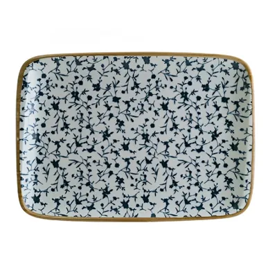 Блюдо сервировочное «Калиф» прямоугольное фарфор ,L=23,B=16см белый,синий