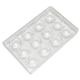 Форма для шоколада «Купол XL» [12 ячеек] поликарбонат ,H=36,5,L=275,B=175мм прозр.