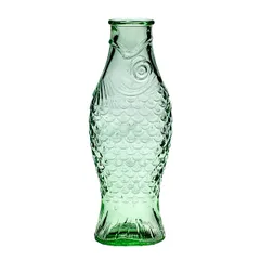 Bottle “Fish” glass 1l ,H=29cm green, clear.