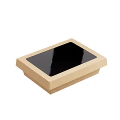 Контейнер бумажный OneClick картон 1л ,H=55,L=150,B=200мм черный, изображение 4