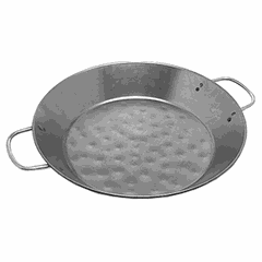 Paella pan 2 handles  steel  D=400, H=44mm