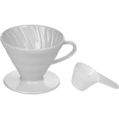 Pour over funnel ceramic white