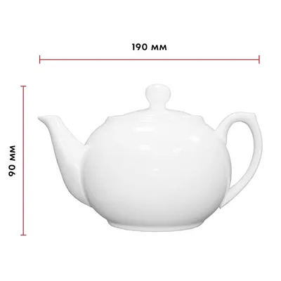 Чайник заварочный «Кунстверк» фарфор 0,8л D=87,H=90,L=190мм белый, изображение 7