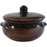 Горшок для запекания «Старина» керамика 0,7л D=15,H=9см коричнев.