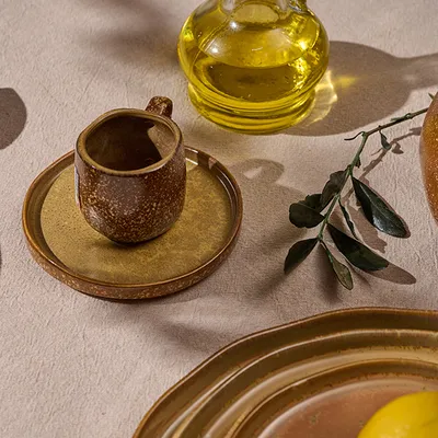 Чашка кофейная «Эггшелл Нейчер» фарфор 80мл D=50,H=54мм коричнев., изображение 3