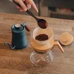 Воронка (пуровер) стекло,бамбук D=12см, изображение 4