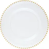 Тарелка «Гелиос» подстановочная стекло D=34см прозр.,золотой