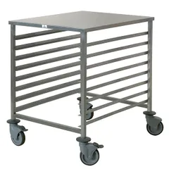 Trolley for baking trays and racks 600*400mm, 8 tiers  stainless steel , H=90.5, L=80, B=60cm  silver.