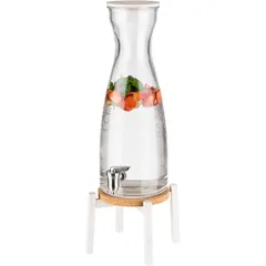 Диспенсер для холодных напитков на подставке, дерево стекло,металл 4,5л ,H=56,5см прозр., изображение 2