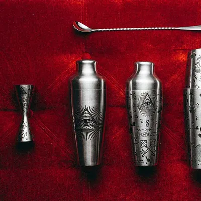 Джиггер «Афродит Алкеми» 30/45 мл с рисунком сталь нерж. D=5,H=12см серебрист., изображение 9