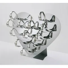 Этажерка «Сердце» +12ложек +20 дер. шпажек сталь нерж. ,H=26,L=32,B=15см металлич.