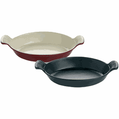 Oval baking dish cast iron 1.2l ,H=65,L=340,B=210mm red