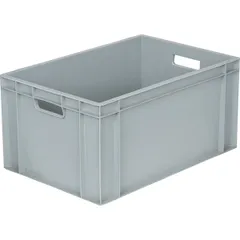 Solid food box with reinforcement  polyprop.  56 l , H=29, L=60, B=40 cm  gray