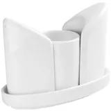 Набор для специй «Кунстверк» 3 предмета на подставке фарфор ,H=85,L=120,B=35мм белый