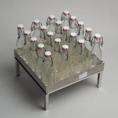 Подставка д/бутылок + 20бутылок сталь нерж. ,H=30см металлич., изображение 3