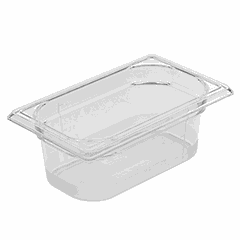 Gastronorm container (1/4)  polycarbonate  4.1 l , H=15, L=26.5, B=16.2 cm  transparent.