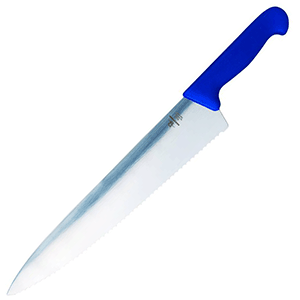 Нож д/рыбы синяя ручка сталь нерж.,пластик ,L=31см синий,металлич.