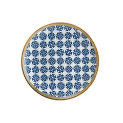 Тарелка «Калиф Лотус» фарфор D=19см белый,синий