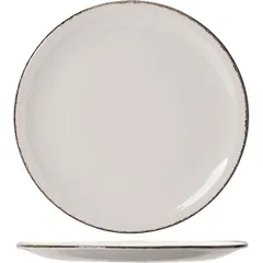 Dish "Brown Dapple" for pizza  porcelain  D=31cm  white, brown.