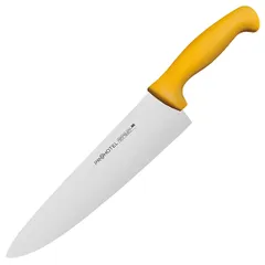 Нож поварской «Проотель» сталь нерж.,пластик ,L=380/240,B=55мм желт.,металлич.