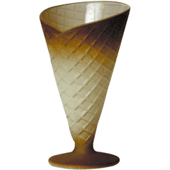 Креманка «Желато» стекло 270мл D=90/70,H=168мм коричнев.,бежев.