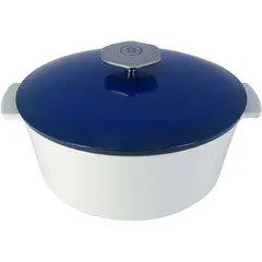 Baking pan with lid “Revolution” ceramics 3.4l D=26,H=14.5cm white,blue