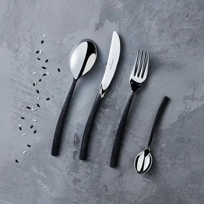 Нож столовый сталь нерж. ,L=23,5см черный,металлич., изображение 6