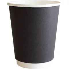 Glass for hot drinks disposable two-layer[20pcs] cardboard 250ml D=80,H=92mm black